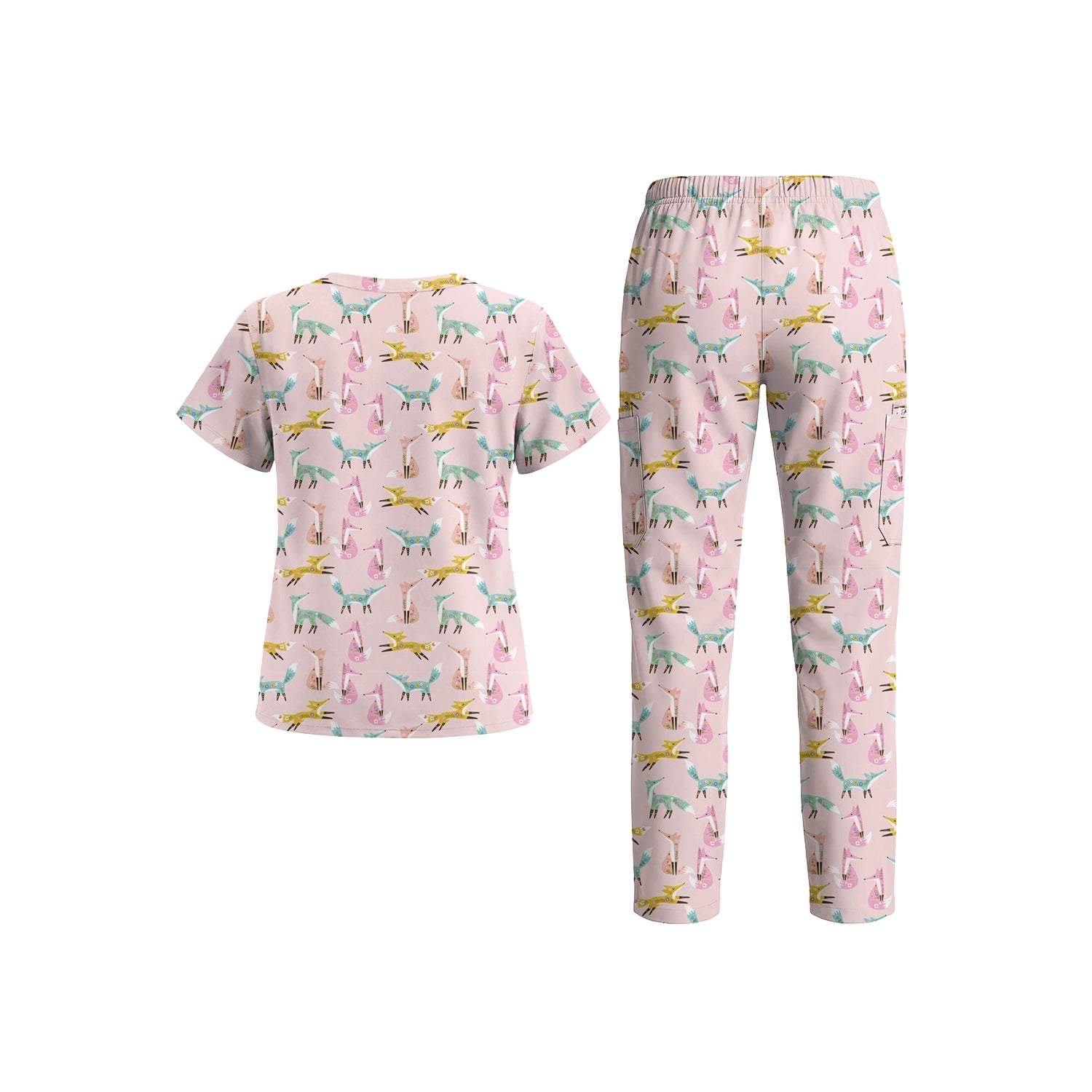 Pastel Foxes Scrub Set (Pre-Order)