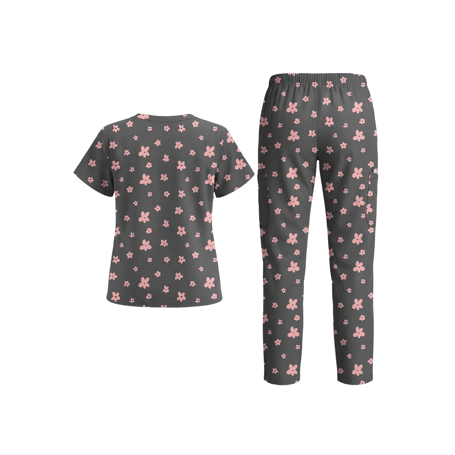 Grey Petal Scrub Set (Pre-Order)