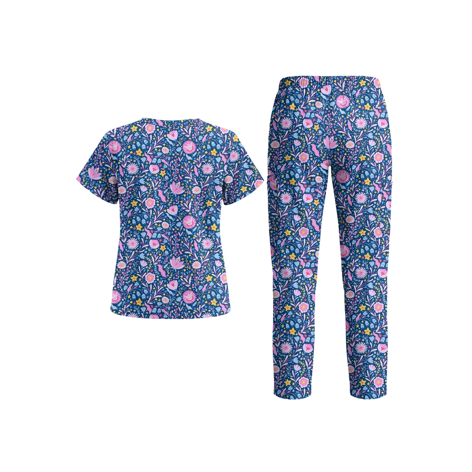 Navy Blossom Scrub Set (Pre-Order)