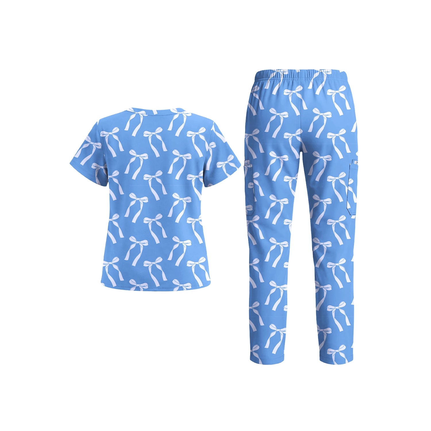 Bow Blue Scrub Set (Pre-Order)