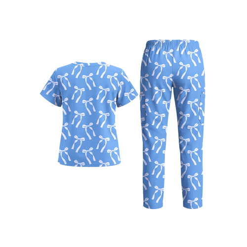 Bow Blue Scrub Set (Pre-Order)