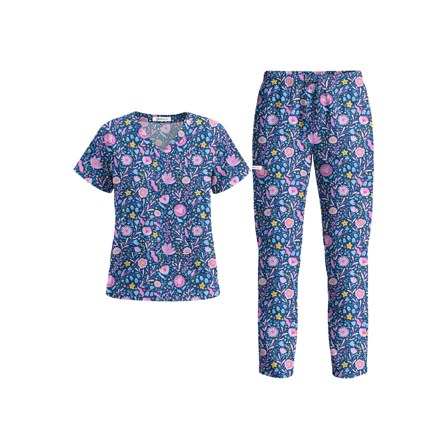 Navy Blossom Scrub Set (Pre-Order)