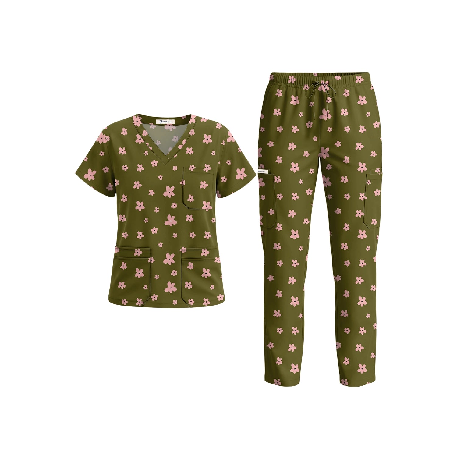 Olive Petal Scrub Set (Ships June 29)