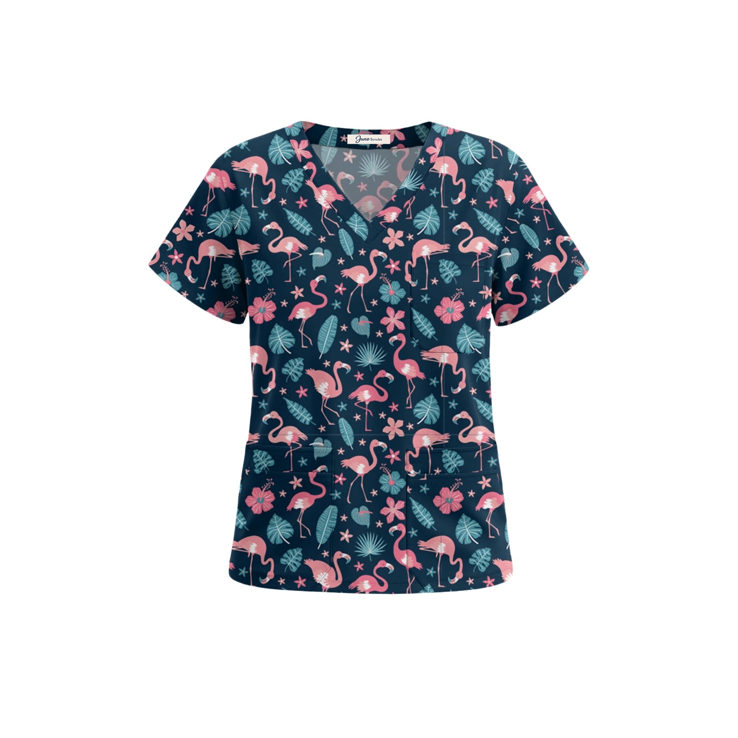 Flamingo Vacation Scrub Top (Pre-Order)